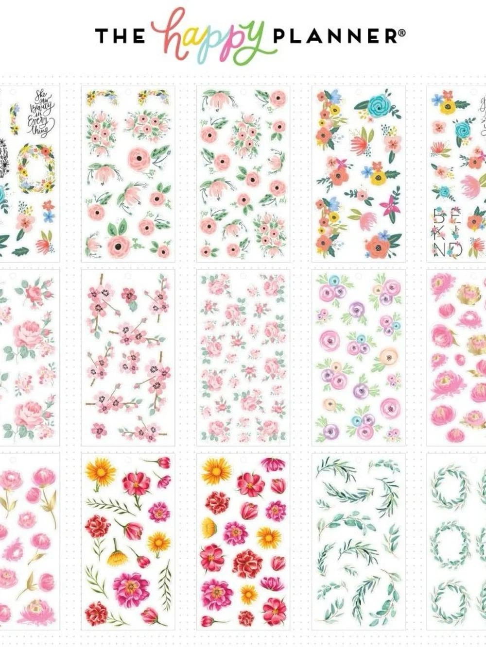 The Happy Planner Fun Florals Botanical Sticker Book – 431 Pieces